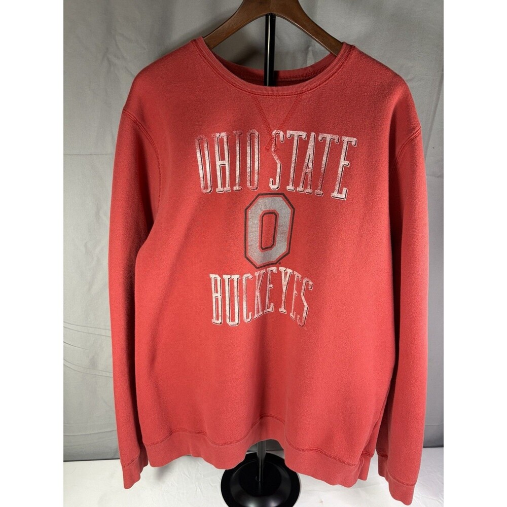 Vintage Ohio State Buckeyes Sweatshirt Mens 2XL Faded Red, Nice